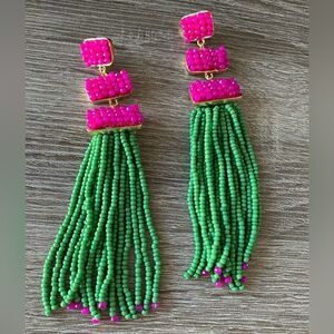 Zara Pink and Green Beaded Earrings